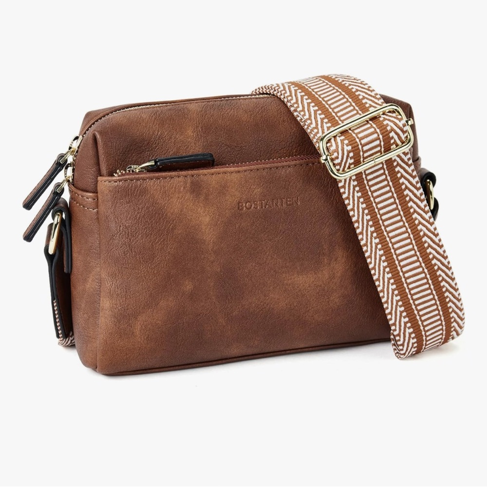 Bostanian Tan Crossbody Bag with Geometric Strap like new used once - Picture 15 of 15